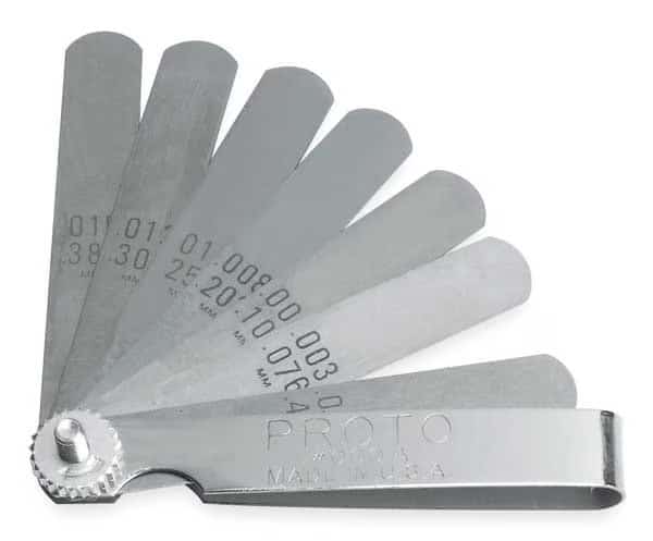 Feeler Gauge Set, 9 Blades, 3 1/16 In