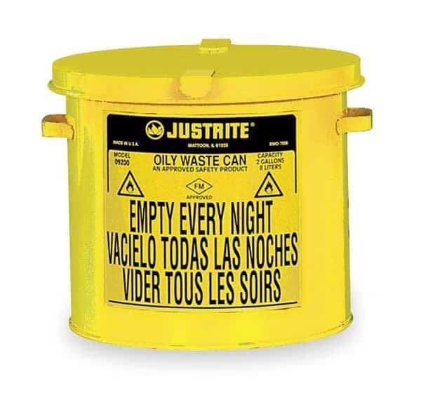 Countertop Oily Waste Can, 2 Gal., Yellow