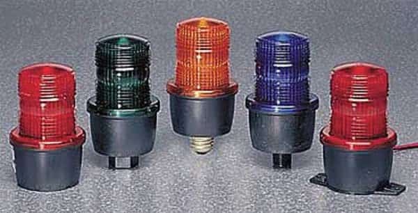 Low Profile Warning Light, Strobe, Red, FEDERAL SIGNAL, Mfr# LP3P-012-048R
