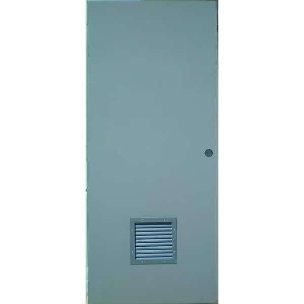 Steel Door with Louvers, 84 in H, 36 in W, 1 3/4 in Thick, 18-gauge, Type: 2