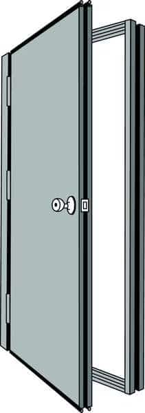 Security Door with Frame, Left, 81 1/2 in H, 32 5/8 in W, 1 3/4 in Thick