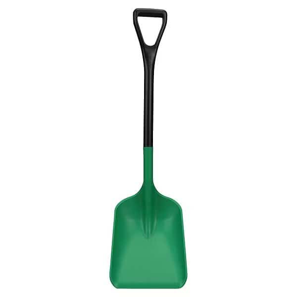 No. 3 Industrial Square Point Shovel, Plastic Blade, 25 in L, Black Polypropylene Handle