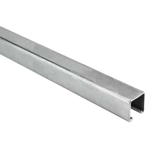 Single Channel Strut, Punched, Steel, Electroplated, 9/16 in Hole Size, Silver