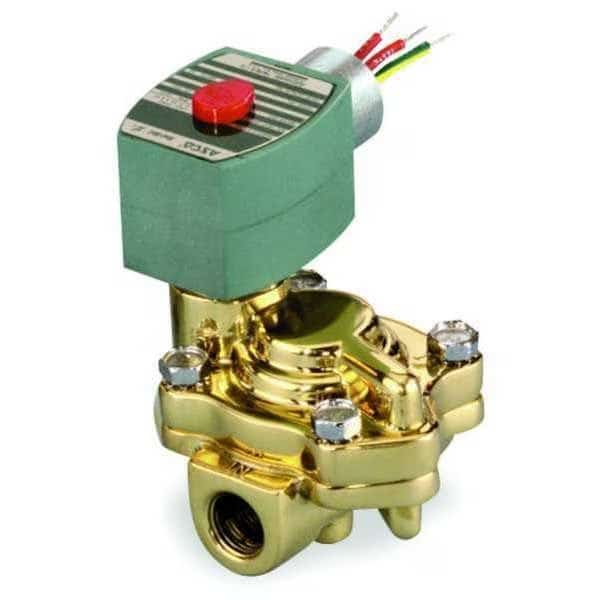 Solenoid Valve, 2-Way, 2-Position, Normally Closed, 1/2 in Pipe Size, 120V AC, Slow-Closing, Brass