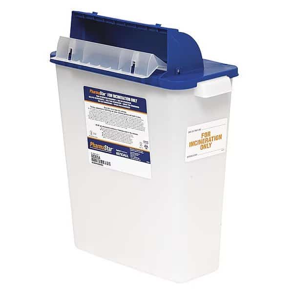 Sharps Container, 2 Gal., Hinged Lid, PK5