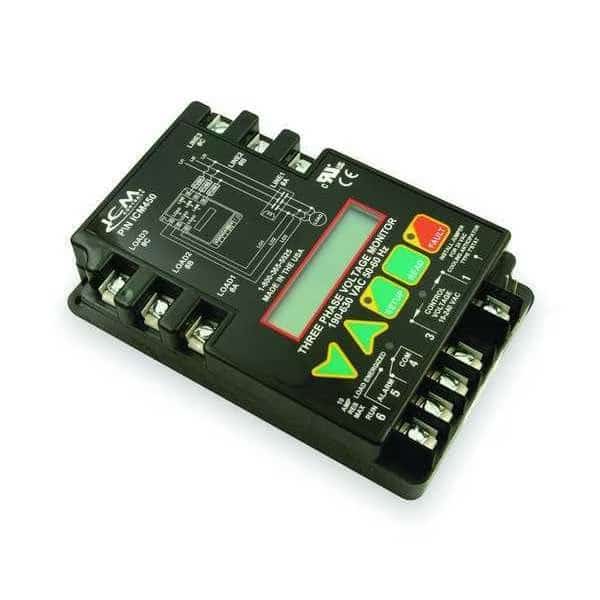 Line Voltage Monitor, Manual or Automatic Reset, - Contact Rating (Amps), 190-630 Volts, Icm, Mfr#: ICM450A