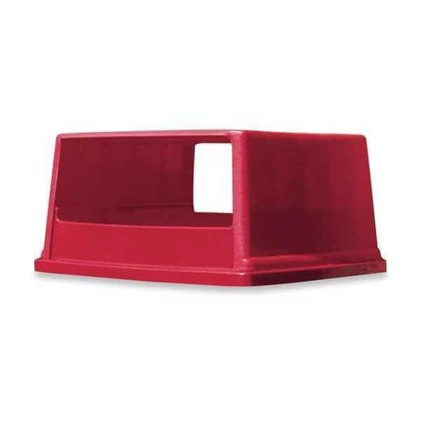 56 gal Canopy Trash Can Top, 23 in W/Dia, Red, Resin, 2 Openings