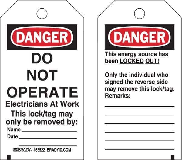 Danger Tag, 5-1/2 x 3 In, Hd Polyest, PK25, 65522, BRADY, Mfr# 65522