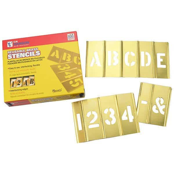 Interlocking Stencil Set,Letters/Numbers, Mfr#: 10076, C.H. HANSON
