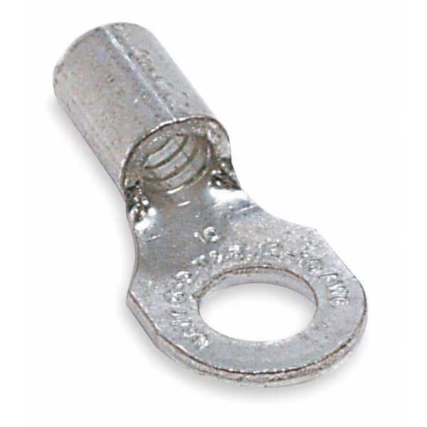 22-16 AWG Non-Insulated Ring Terminal 1/4" Stud PK100