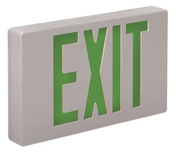 Exit Sign, White, 2 Face(s), LED, Universal Mount, Not Battery Powered