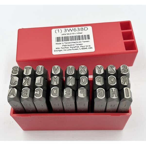 Letter Set, 3/16 In. H, Steel