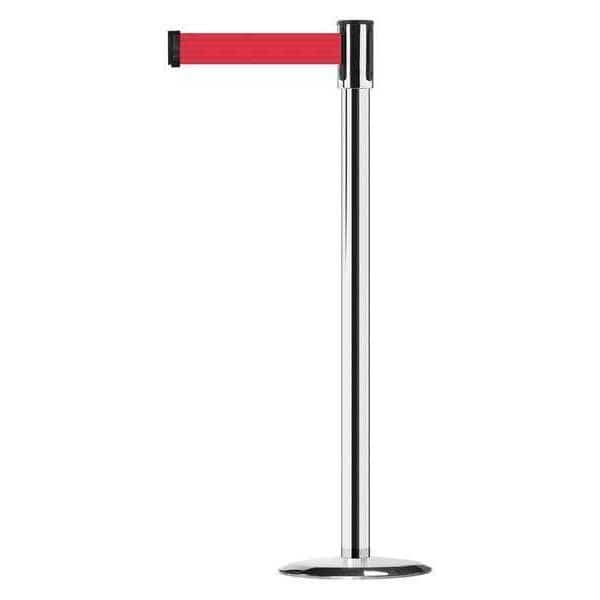Barrier Post with Belt,7-1/2 ft. L,Red, Mfr#: 890U-1P-1P-1P-STD-NO-R5X-C, TENSABARRIER