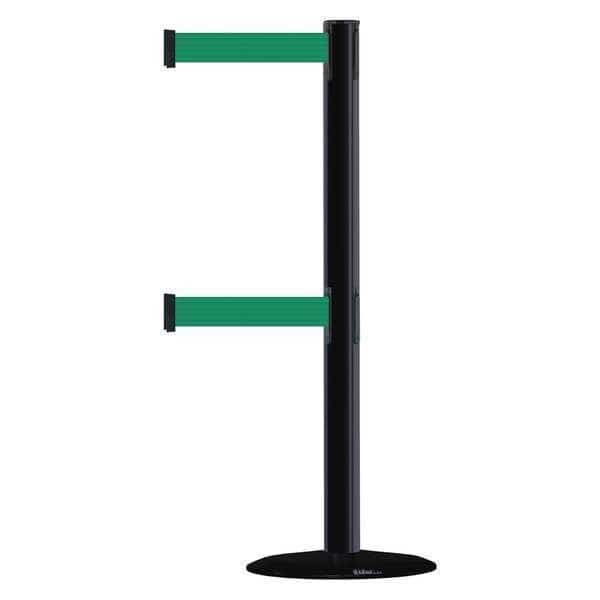 Barrier Post with Belt,7-1/2 ft. L,Green, Mfr#: 889T2B-33-33-STD-NO-G6X-C, TENSABARRIER