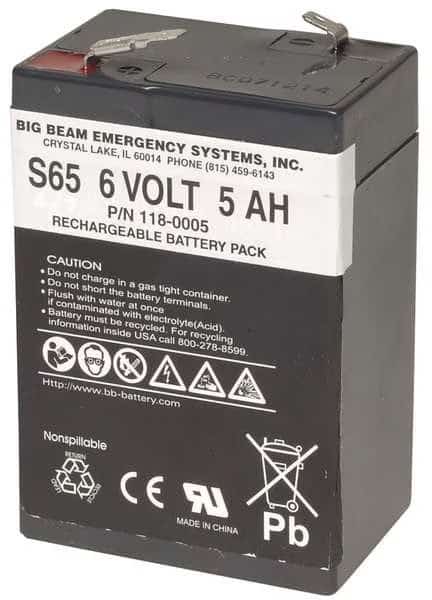 Battery, Lead Calcium, 6V, 4.6Ah