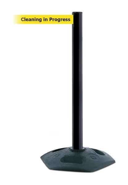 Barrier Post with Belt, 7 1/2 ft Length, 38 in Post Height, Cleaning in Progress