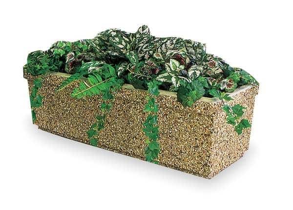 Security Planter,Rectangle,48-1/8"L,Gray, Mfr#: TF4165B1, WAUSAU TILE