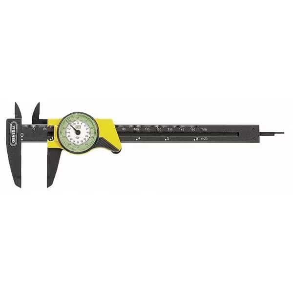 Dial Caliper, Plastic, 6 In, 0.01 Grad