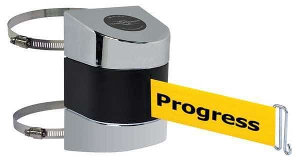 Belt Barrier, Chrome, Belt Color Yellow