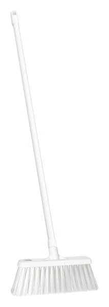 12 in Sweep Face Push Broom, Stiff, Synthetic, White