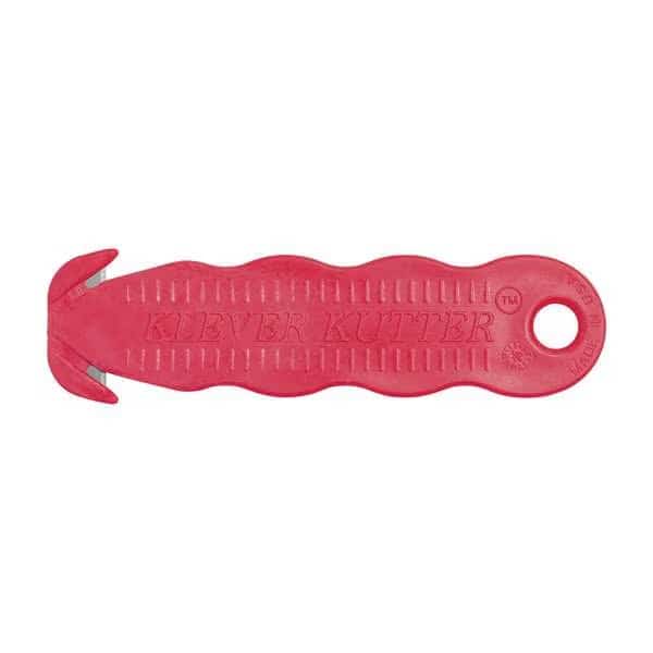 KLEVER KUTTER Safety Cutter, Fixed Blade, Safety Recessed, 4-5/8 in, Textured Grip, Red, 10-Pack