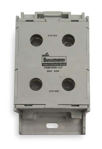 Pwr Dist Block, 620A, 1P, 2P Primary, 600VAC, EATON BUSSMANN, Mfr# PDBFS500