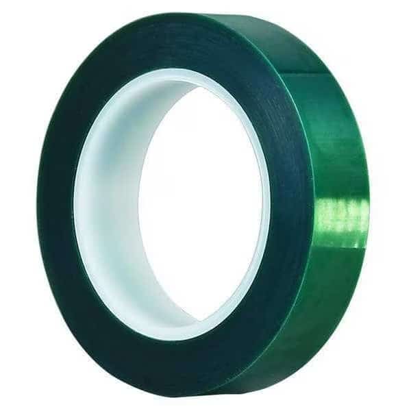Film Tape, 1/4 in W x 72 yd L, 2 mil Thick, Green, Silicone Adhesive