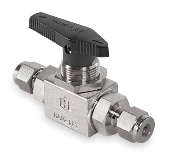 1/4" Compr Stainless Steel Ball Valve Inline, HAM-LET, Mfr# H-6800-SS-L-1/4-CSS