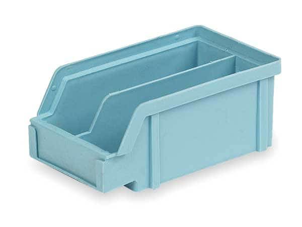 Hang & Stack Storage Bin, Plastic, Light Blue, 2 7/8 in H, 4 in W, 7 in L