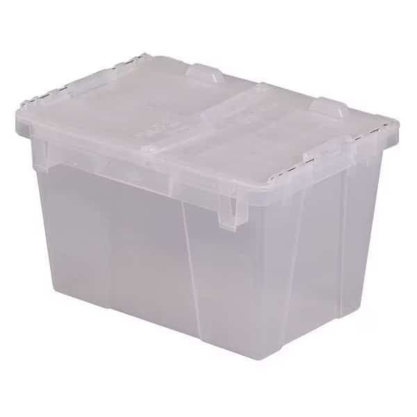 Attached Lid Container,Clear,Solid,HDPE, Mfr#: FP06 Clear, ORBIS
