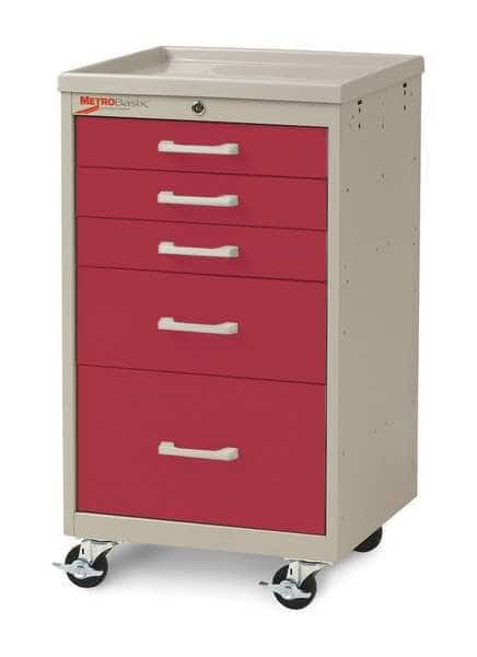 Compact Cart, Steel/Polymer, Taupe/Red