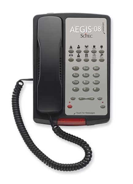 Hospitality Feature Phone, Black, Cetis, Mfr#: Aegis-10-08 (BK)