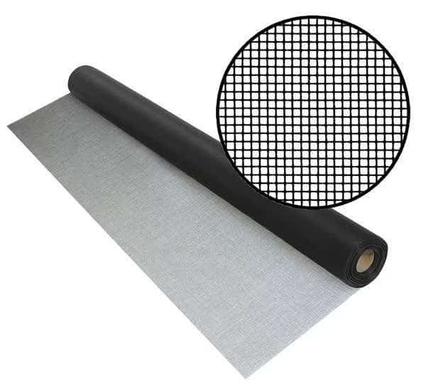 Replacement Screen, Fiberglass, 36 in W, 25 ft L, 0.008 in Wire Dia, Black
