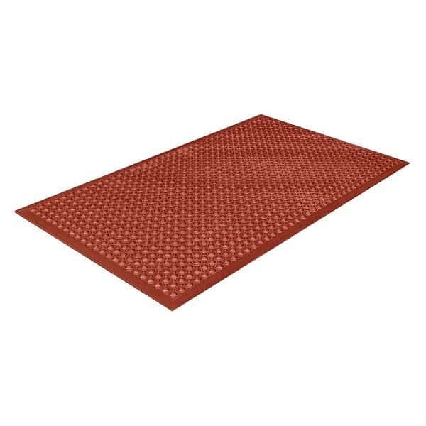 Drainage Mat, Nitrile, Raised Surface Rings, 3 ft. W x 5 ft. L, Terra Cotta