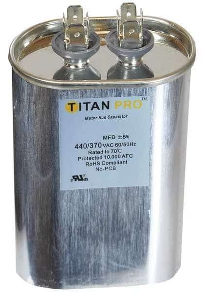 Motor Run Capacitor, 45 MFD, 4-15/16 In. H