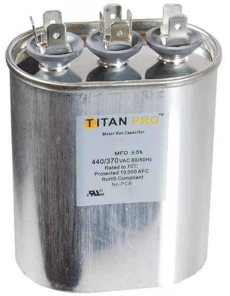 Motor Dual Run Cap, 15/4MFD, 370-440V, Oval
