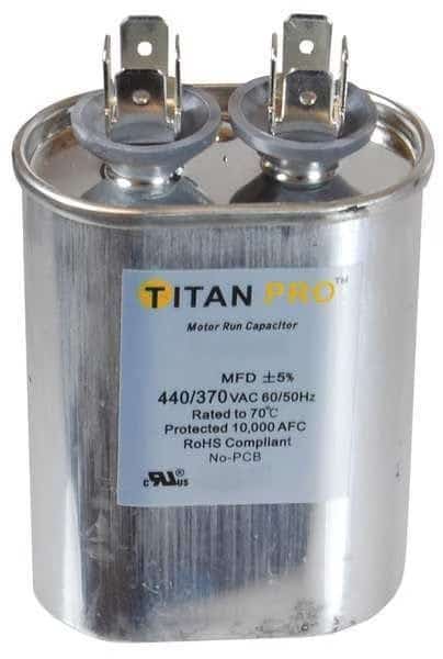 Motor Run Capacitor, 2 MFD, 2-3/4 In. H