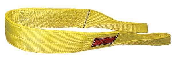 Synthetic Web Sling, Type 3, 16 ft L, 8 in W, Nylon, Yellow