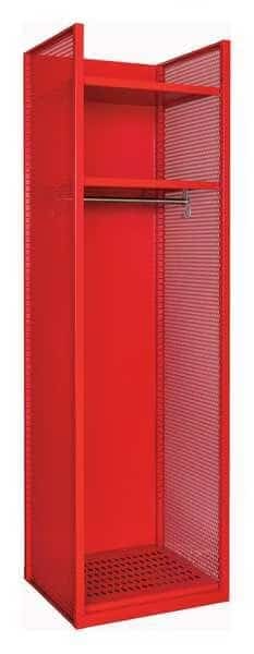 Gear Locker, 24 3/4 in W, 22 in D, 84 in H, (1) Tier, (1) Wide, Red