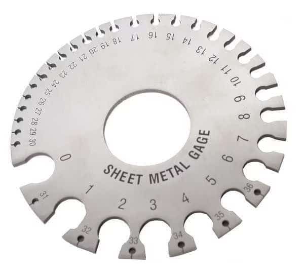 Sheet Metal Thickness Gauge, 0 to 36