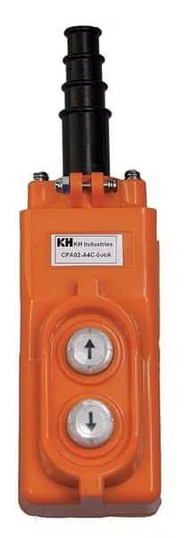 Pendant Station, 2, Push Button, NO, Orange