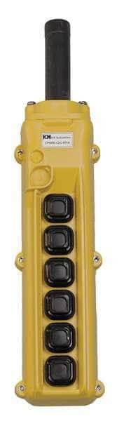 Pendant Station, 6, Push Button, NO, Yellow