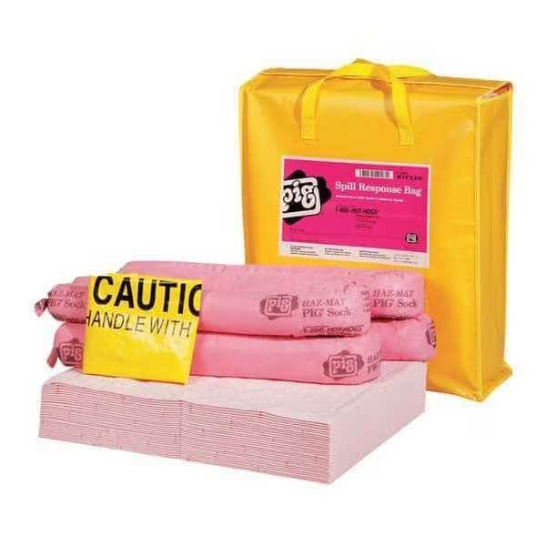 Spill Kit, 9 gal Volume Absorbed per Kit, Not Applicable Capacity, Bag, Yellow, 39
