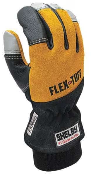 Firefighters Gloves, XL, Blk/Gld/Slvr, PR