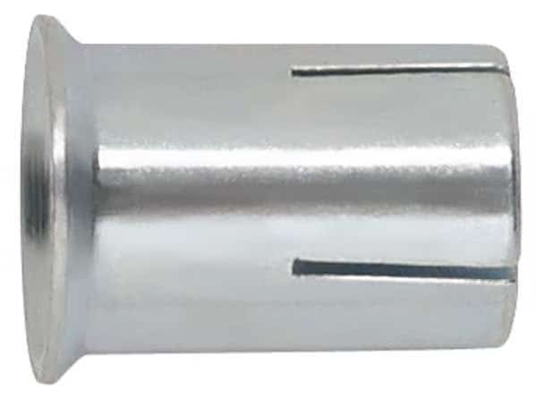 Steel Dropin Single Lag Shield, 1/2" Dia, 1" L, Steel Zinc Plated, 50 PK