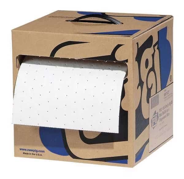 Sorbents, 9 gal. Oil Absorbed, White, Polypropylene, 2 PK, PIG, Mfr# MAT427