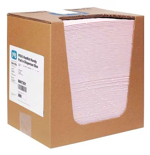 Absorbent Pad,Chem/Hazmat,Pink,PK100, Mfr#: MAT351, PIG