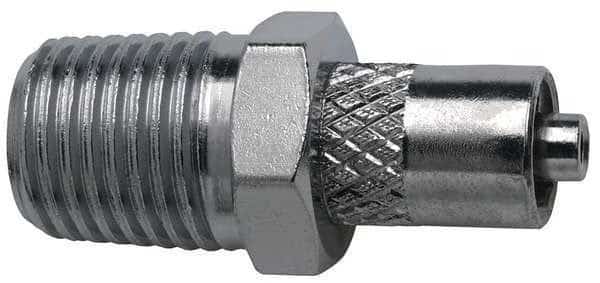 Male Luer to 1/4 NPT Male, NPT, Plated Brass, Silver