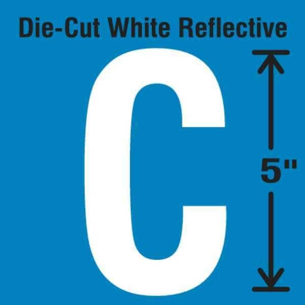 Die-Cut Reflective Letter Label, C, PK5