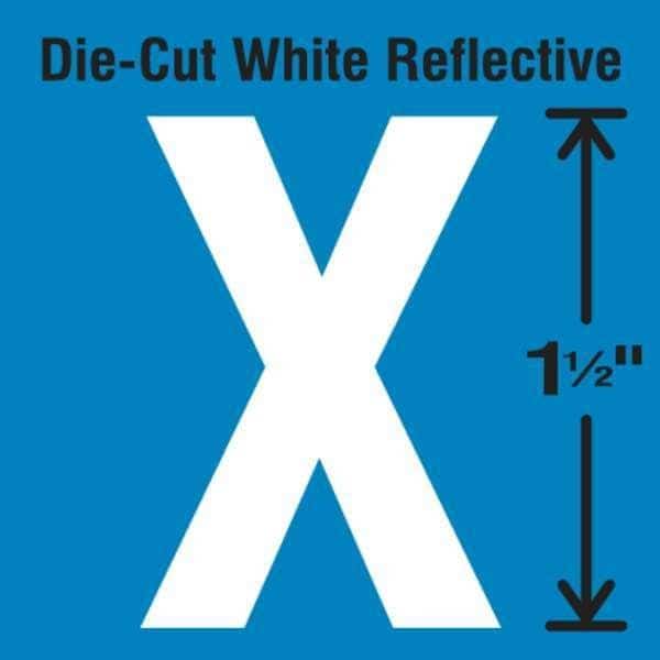 Die-Cut Reflective Letter Label, X,PK5, Mfr#: DWR-1.5-X-5, STRANCO INC